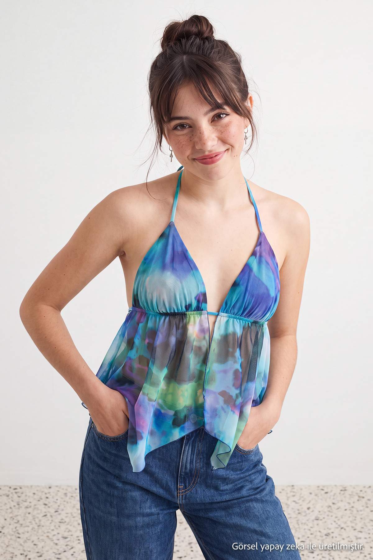 Relaxed Fit Summer Blouse, Colorful Festival Top