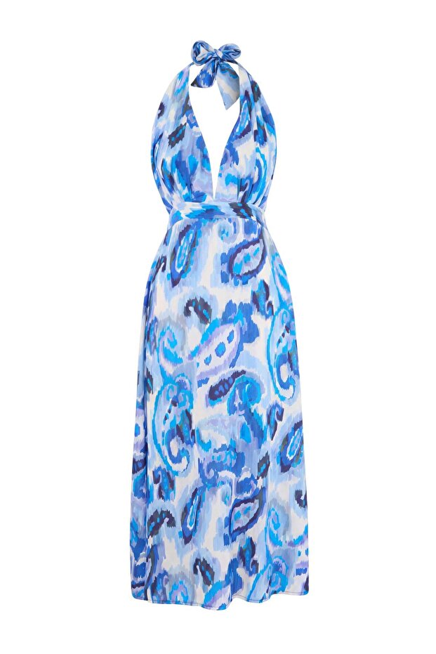 Printed Maxi Beach Dress, Patterned Woven Beach Cover Up