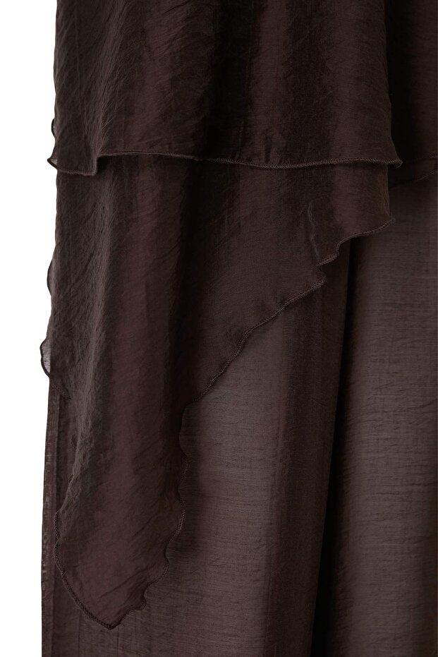 Brown Halter Beach Blouse & Pants Set