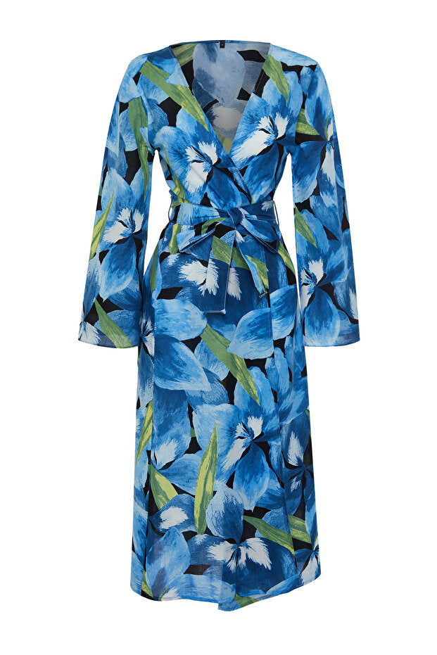 Floral Cotton Maxi Beach Kimono Kaftan